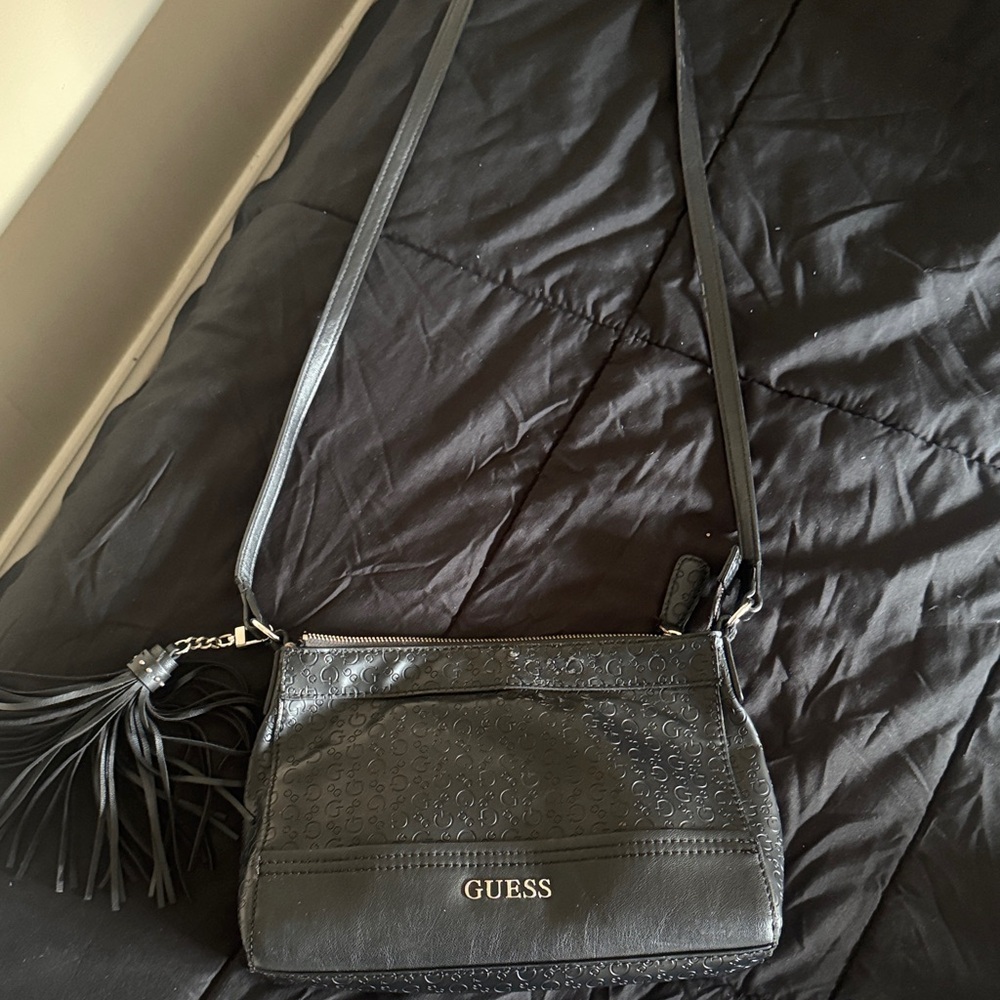 GUESS Charcoal Crossbody Bag with Tassel